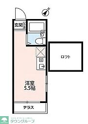 ヴィラサンライズ ワンルームの間取図画像