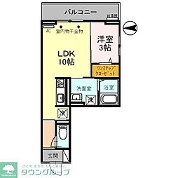 D-RESIDENCE飯能 1LDKの間取図画像