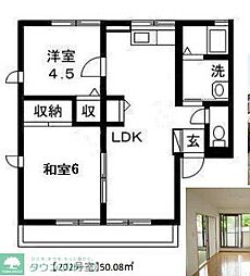 シティハイムパーシモン 2LDKの間取図画像