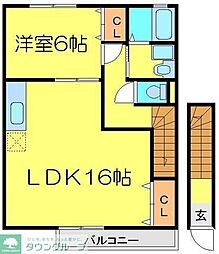 ブローテ川越2 1LDKの間取図画像
