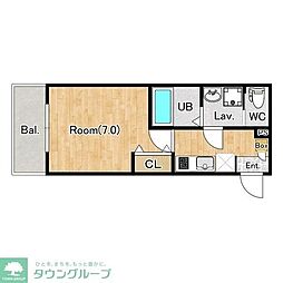 川越市稲荷町アパート 1Kの間取図画像