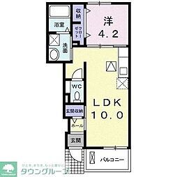 エトワールB 1LDKの間取図画像