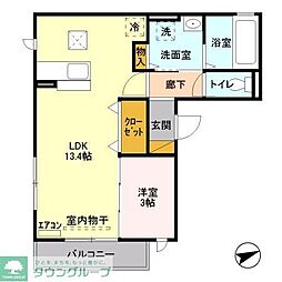 ZEN2 1LDKの間取図画像