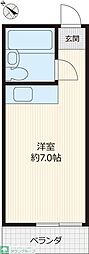 霞ケ関ハイツ ワンルームの間取図画像