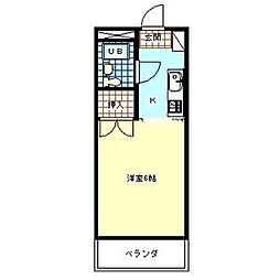 ラフィーネ河辺 1Kの間取図画像