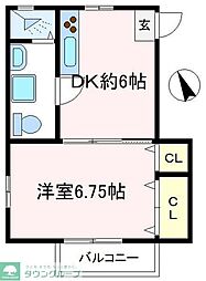 ベッヒラインC 1DKの間取図画像