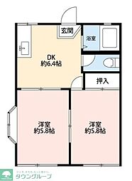 メゾンドマーガレット 2DKの間取図画像