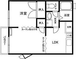 グランデュール小手指 1LDKの間取図画像