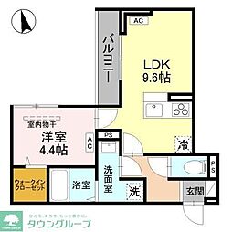 (仮称)D-Sereno小手指 1LDKの間取図画像