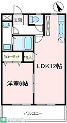 ネオフレグランス 1LDKの間取図画像