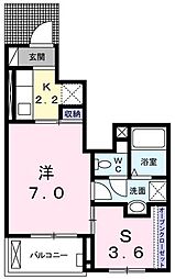 メゾンフローレンス 1SKの間取図画像