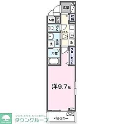 ヴィラ　かすみ 1階1Kの間取り