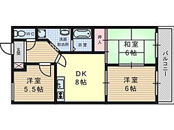 コーポラス栄 3階3DKの間取り