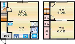 コーポくすのき 1階2LDKの間取り