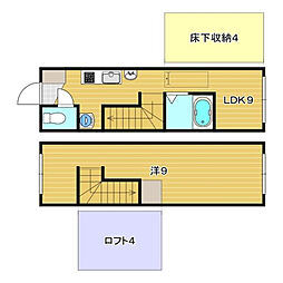 エスパシオデルアモール 1階1LDKの間取り