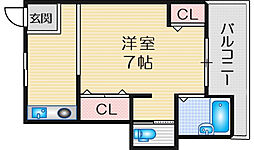 アンフィニィ・橋の内4 1Kの間取図画像