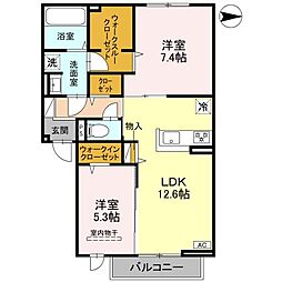 (仮称)D-ROOM高槻市宮田町3丁目PJ 3階2LDKの間取り