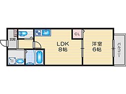 ジーイーセットサウス 1LDKの間取図画像