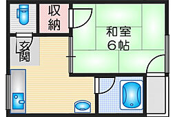 山辺マンション 1Kの間取図画像
