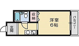 イーストヴィレッジ茨木 ワンルームの間取図画像