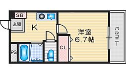 ビエント真上 1Kの間取図画像