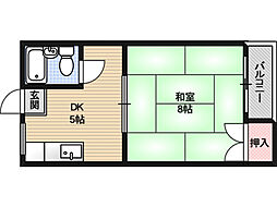 コーポ・オオガキ 1DKの間取図画像