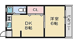 関山ビル 1DKの間取図画像