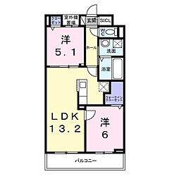 ブリ-ヴィアコ-ト 2LDKの間取図画像