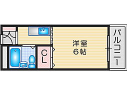 オーク・135 1Kの間取図画像