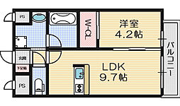 レシオ千里丘 1LDKの間取図画像