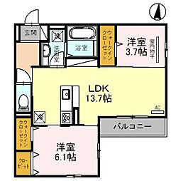 D-Residence千里丘 2LDKの間取図画像