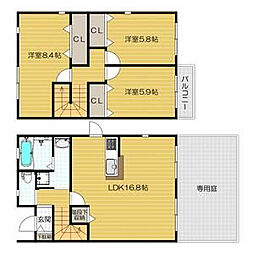 メゾンソレイユB棟 3LDKの間取図画像