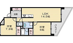 シーズンズテラス 2LDKの間取図画像