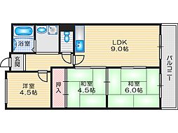 高槻センチュリーマンション 3LDKの間取図画像