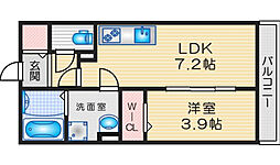 メゾンブラン 1DKの間取図画像