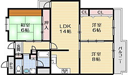 ベラディール1 3LDKの間取図画像
