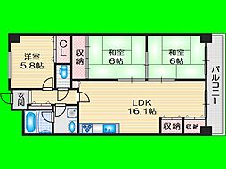 アルフォルス・エム 3SLDKの間取図画像