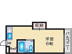 茨木フラワーハイツ第3フラワーハイツ 1Kの間取図画像