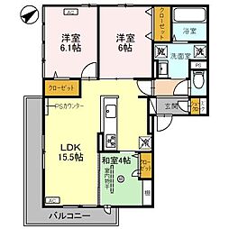 サンテリア水尾 3LDKの間取図画像