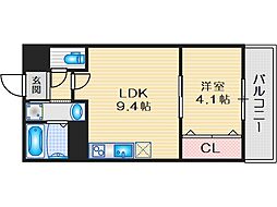 アート茨木 1LDKの間取図画像