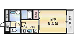 アンプルールクラージュ別府 1Kの間取図画像