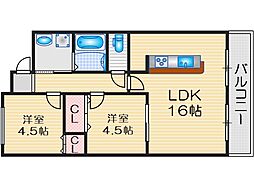 ニュー星見ハイツ 2LDKの間取図画像