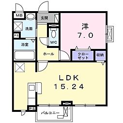 ポルタス 1LDKの間取図画像