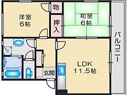 メゾン・ヴィータ 2LDKの間取図画像
