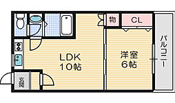 エルソフィア正雀1 1LDKの間取図画像