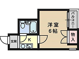 グロリアマンション 1Kの間取図画像