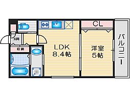 ティアラ豊川 1LDKの間取図画像
