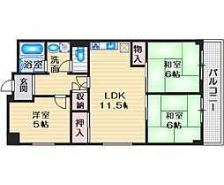 杉谷パークマンション 3LDKの間取図画像
