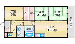 サンヴェール高槻 3LDKの間取図画像