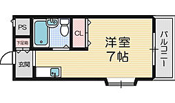 第2ハイツ杉本 ワンルームの間取図画像